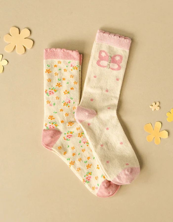Socken 2er-Set I Tiny Blossom Butterfly