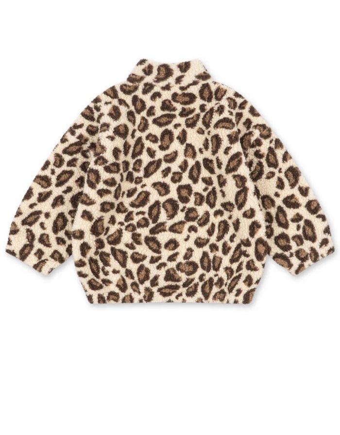 Konges Sløjd Teddyjacke Jody Leo aus recyceltem Polyester mit hohem Kragen und Reißverschluss.