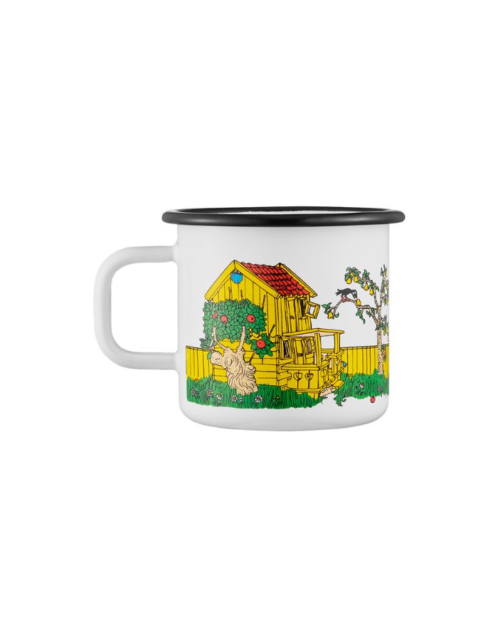 Emaille Becher Pippi Langstrumpf – The Way Home von Muurla, robuster Kohlenstoffstahl mit Emaille-Beschichtung, spülmaschinenfest, geeignet für drinnen und draußen, Hinweis: kann bei Stürzen absplittern.