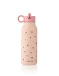 Liewood Trinkflasche Falk 350 ml Mini Cherry Hearts/ Rosey für Kinder mit auslaufsicherem Verschluss.