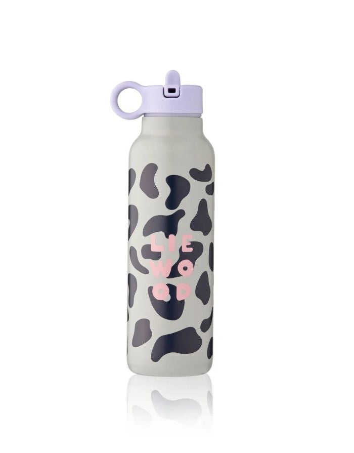 Trinkflasche von Liewood im Mega Leo Multi Mix mit 500ml Fassungsvermögen und violettem Verschluss