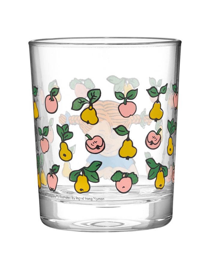 Glas Pippi Langstrumpf Fruits von Muurla, Trinkglas 20 cl mit Pippi-Motiv, Birnen und Äpfeln, dickwandig & spülmaschinenfest, Kinder-Glas