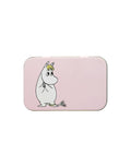 Rosa Metalldose Moomin Snorkmaiden von Muurla im Retro-Design zur Aufbewahrung von Schmuck und kleinen Gegenständen als Freisteller von oben