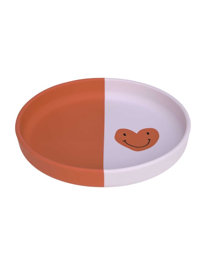 LÄSSIG Kinderteller Silikon Happy Rascals Heart, bruchfest, BPA-frei, flexibel, spülmaschinen- und mikrowellengeeignet, blau, ideal für Kinder ab 6 Monaten.