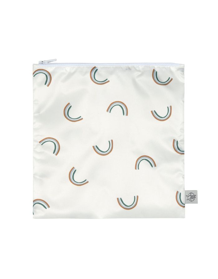 Wiederverwendbarer Snack Bag 2er Set für Kinder, Smile-Motiv in Blau, BPA-frei, wasserabweisend, 17 x 18 cm, Happy Rascals Kollektion von Lässig.