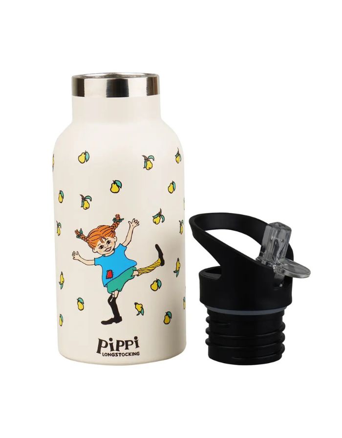 Trinkflasche für Kinder von Barbo Toys mit Pippi Langstrumpf in der Farbe Creme  ohne Deckel