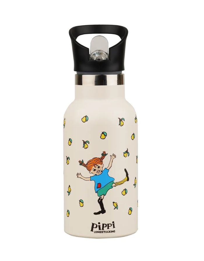Trinkflasche für Kinder von Barbo Toys mit Pippi Langstrumpf in der Farbe Creme 