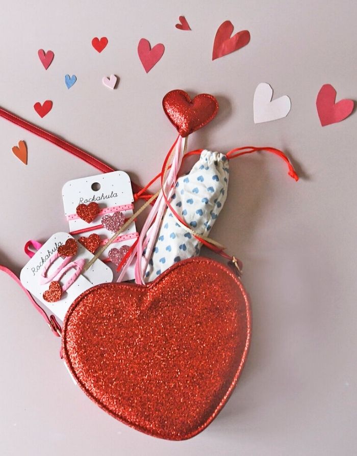 Haargummi 4er-Set I Love Heart Glitter