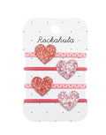 Haargummi 4er-Set I Love Heart Glitter