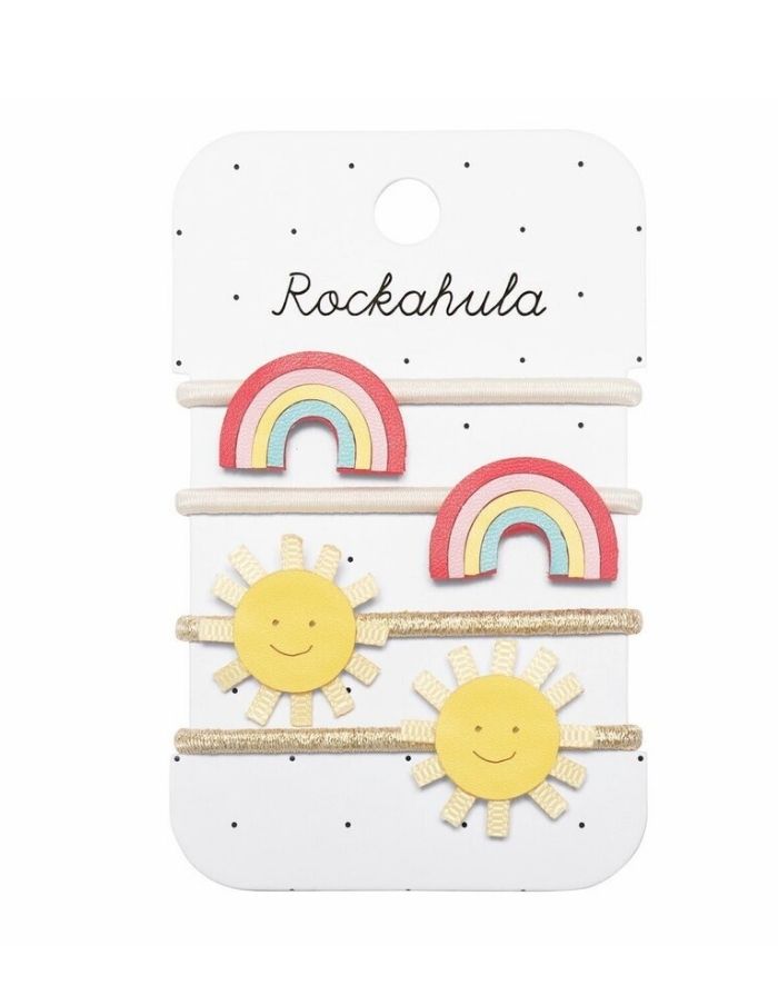 Haargummi 4er-Set I Vintage Rainbow and Sun