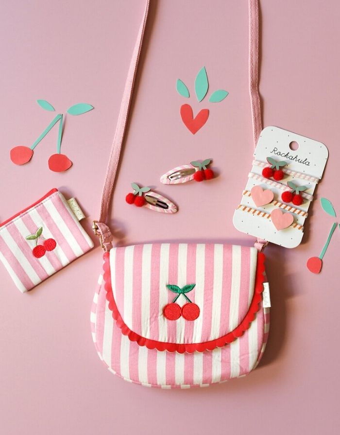 Haarspangen 2-er Set I Cherry Kiss Stripy