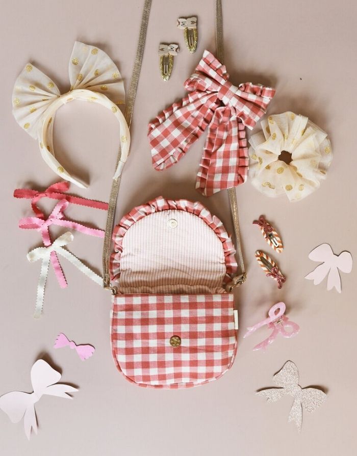 Haarspangen 2-er Set I Stripy Glitter Bow