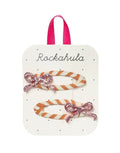 Haarspangen 2-er Set I Stripy Glitter Bow