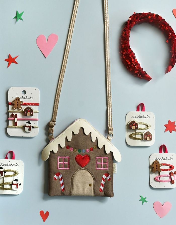 Haarspangen Jolly Gingerbread Man - Festliche Rockahula Weihnachts-Haaraccessoires mit glitzernden Details und fröhlichen Farben – liebevoll gestaltet für kleine und große Winterträume.
