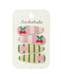 Haarspangen 4-er Set I Cherry Kiss Fabric