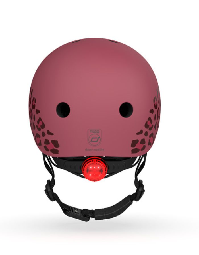  Scoot & Ride Kinderhelm Graphics Wildcat in XXS mit LED-Licht, Magnetverschluss und Wildkatzen-Design.