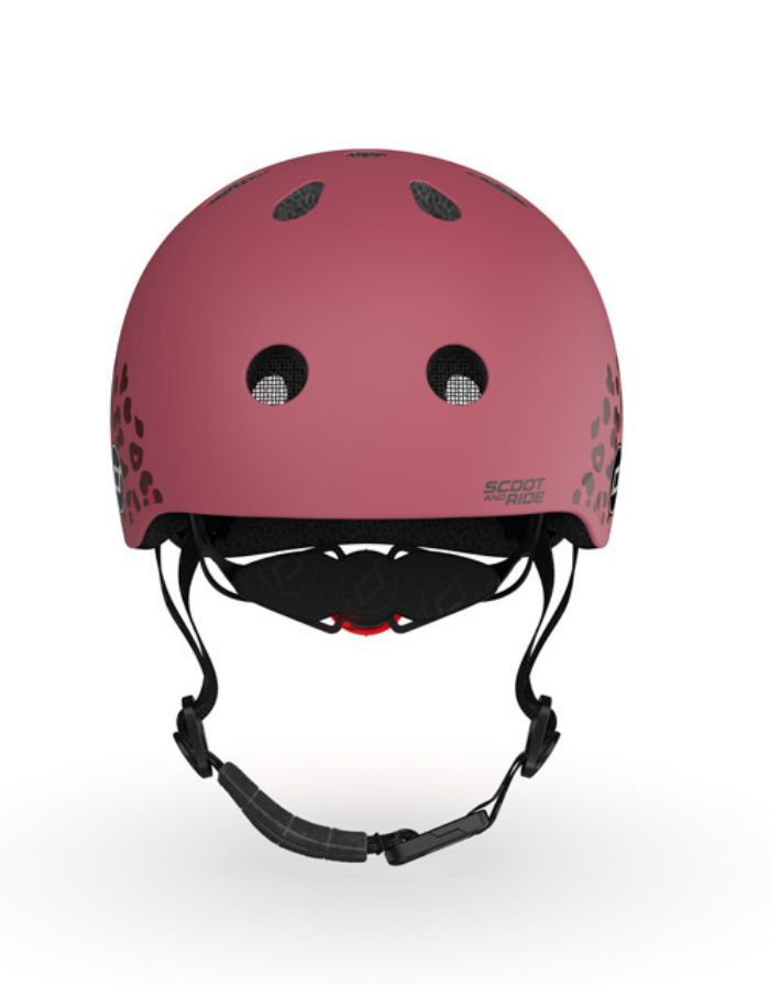  Scoot & Ride Kinderhelm Graphics Wildcat in XXS mit LED-Licht, Magnetverschluss und Wildkatzen-Design.