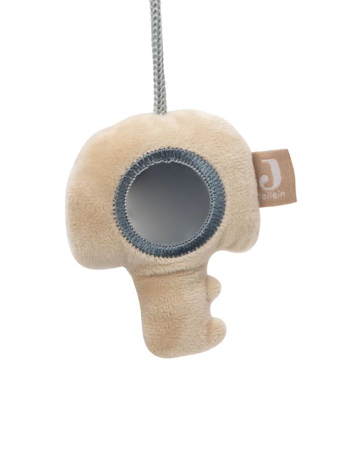 Jollein Kinderwagenkette „On The Go“ mit drei Anhängern – Auto in Sea Green, Schlüssel mit Spiegel in Biscuit und Auto in Cloud Blue, CE-zertifiziert, aus Polyester.