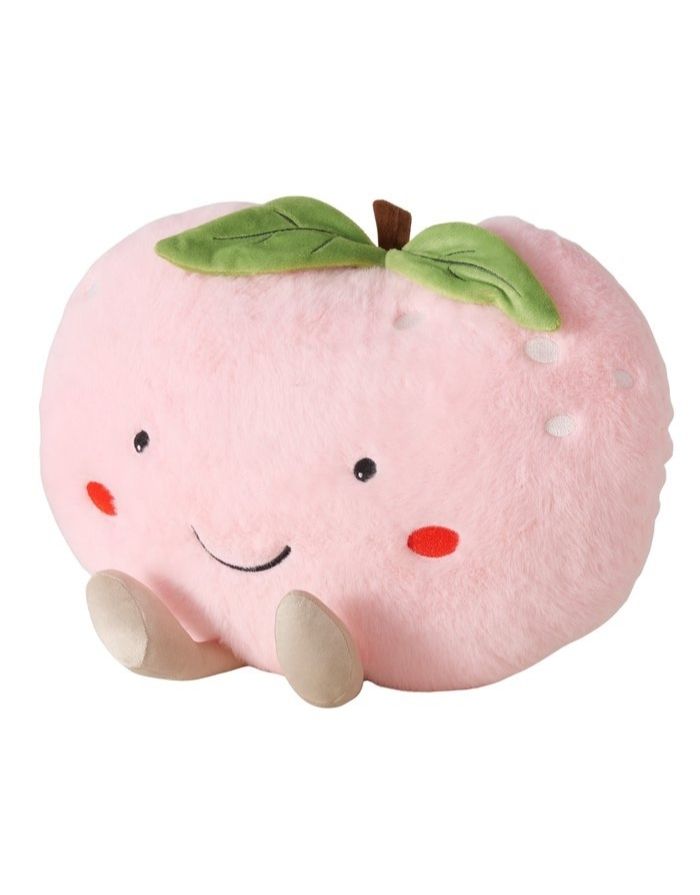 Handgearbeitetes Dekokissen in Apfelform in Pink