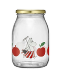 Muurla Glas mit Schraubdeckel Joyful Apples 1 Liter mit Muminmotiv und Metalldeckel