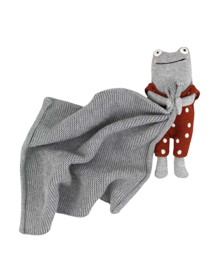 Kuscheltuch Frosch I Grau