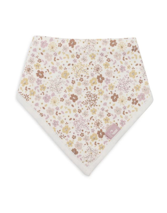 Jollein Lätzchen Bandana 2er Set „Flower Fairies“ – 100 % Baumwolle, OEKO-TEX zertifiziert, zarter Blumenprint, verstellbare Druckknöpfe, weiche Babybandanas.