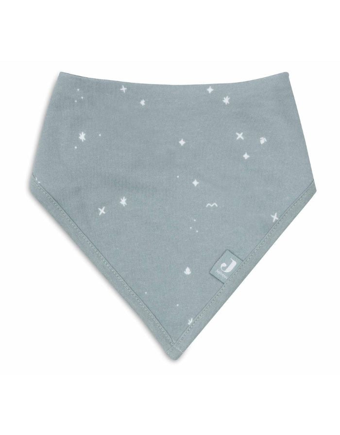Jollein Lätzchen Bandana 2er Set „Twinkling“ Sea Green – weiche Musselin-Baumwolle, OEKO-TEX zertifiziert, verstellbare Druckknöpfe, sanfter Sternenprint.