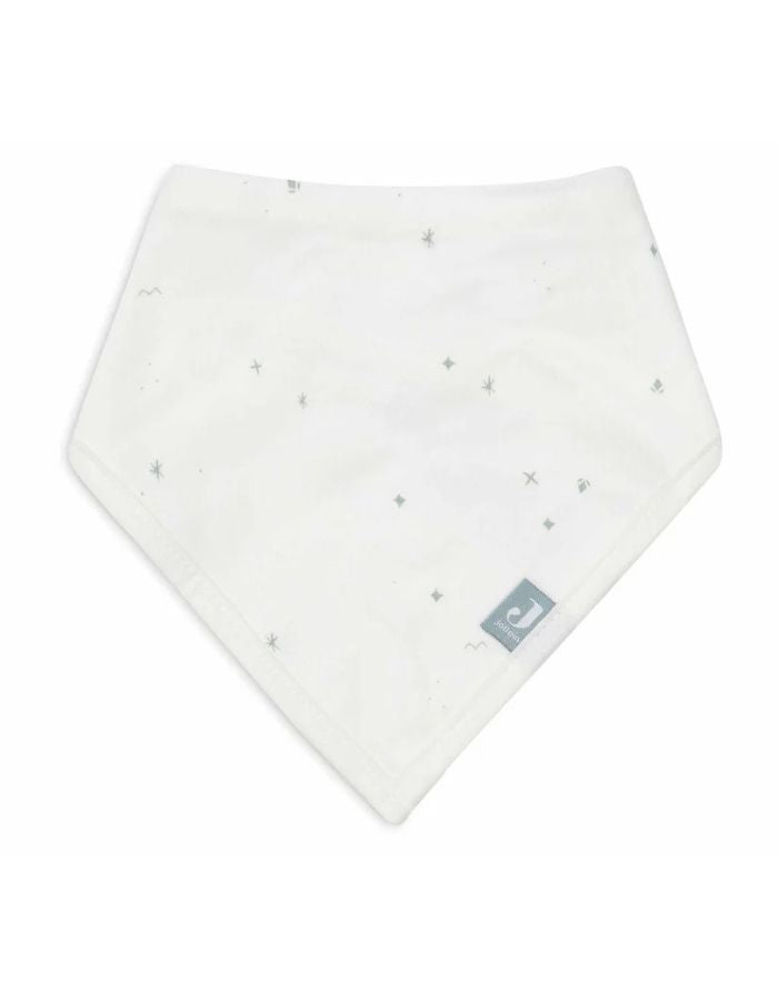 Jollein Lätzchen Bandana 2er Set „Twinkling“ Sea Green – weiche Musselin-Baumwolle, OEKO-TEX zertifiziert, verstellbare Druckknöpfe, sanfter Sternenprint.