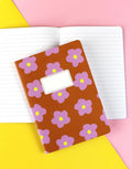  Liniertes Notizheft Flowers in Braun Lila Gelb DIN A5 von Ava & Yves