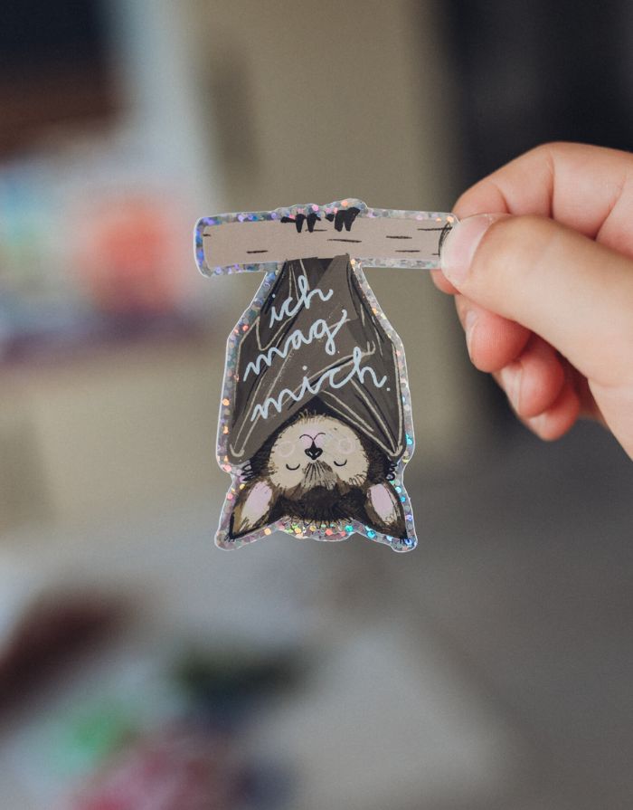 Glitzersticker von Liesels Wicht mit liebevollem Motiv und motivierender Botschaft für Kinder auf glänzendem Glitzervinyl.