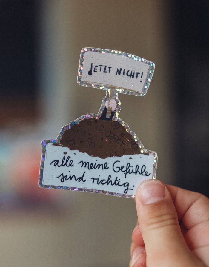 Glitzersticker von Liesels Wicht mit liebevollem Motiv und motivierender Botschaft für Kinder auf glänzendem Glitzervinyl.