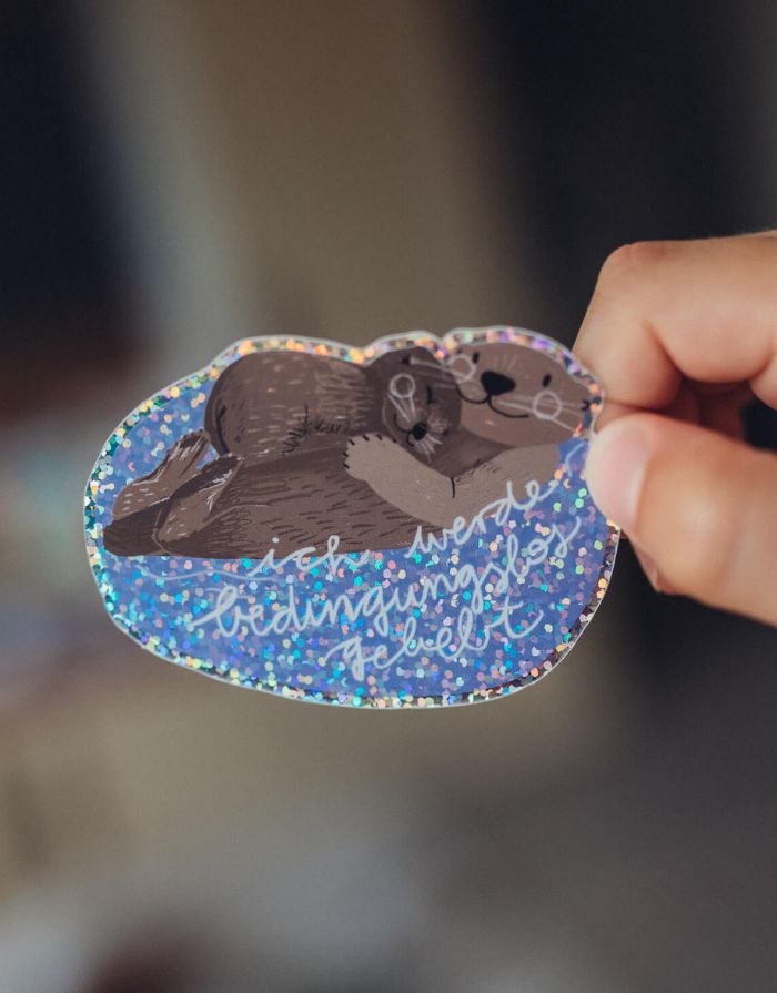 Glitzersticker von Liesels Wicht mit liebevollem Motiv und motivierender Botschaft für Kinder auf glänzendem Glitzervinyl.