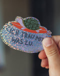 Glitzersticker von Liesels Wicht mit liebevollem Motiv und motivierender Botschaft für Kinder auf glänzendem Glitzervinyl.