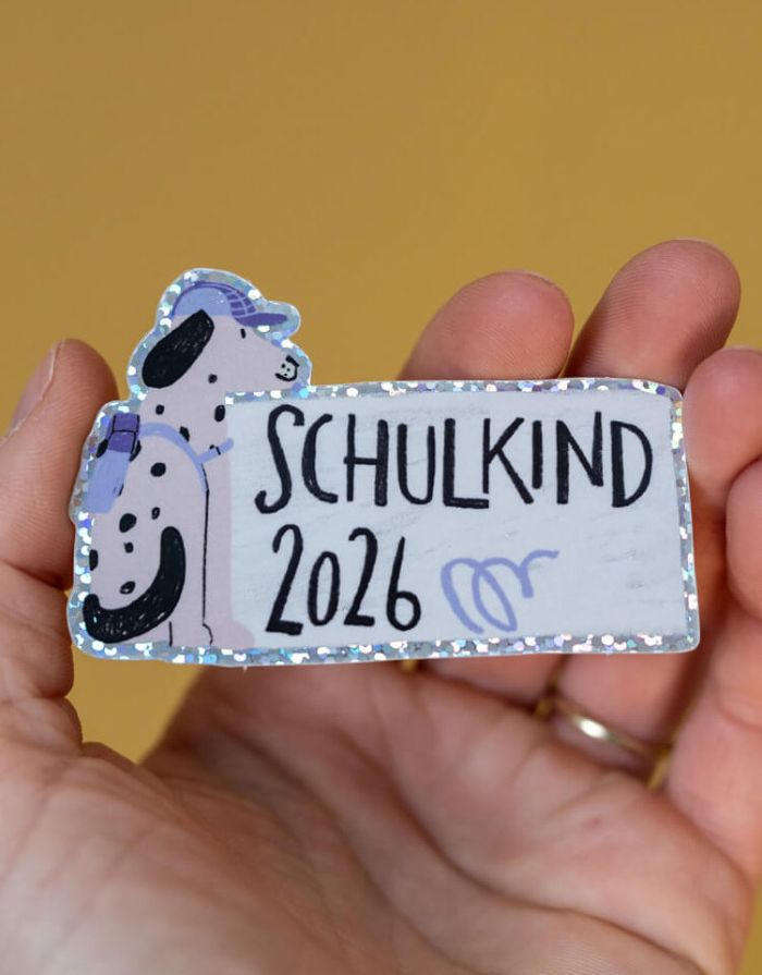Glitzersticker von Liesels Wicht mit liebevollem Motiv und motivierender Botschaft für Kinder auf glänzendem Glitzervinyl.