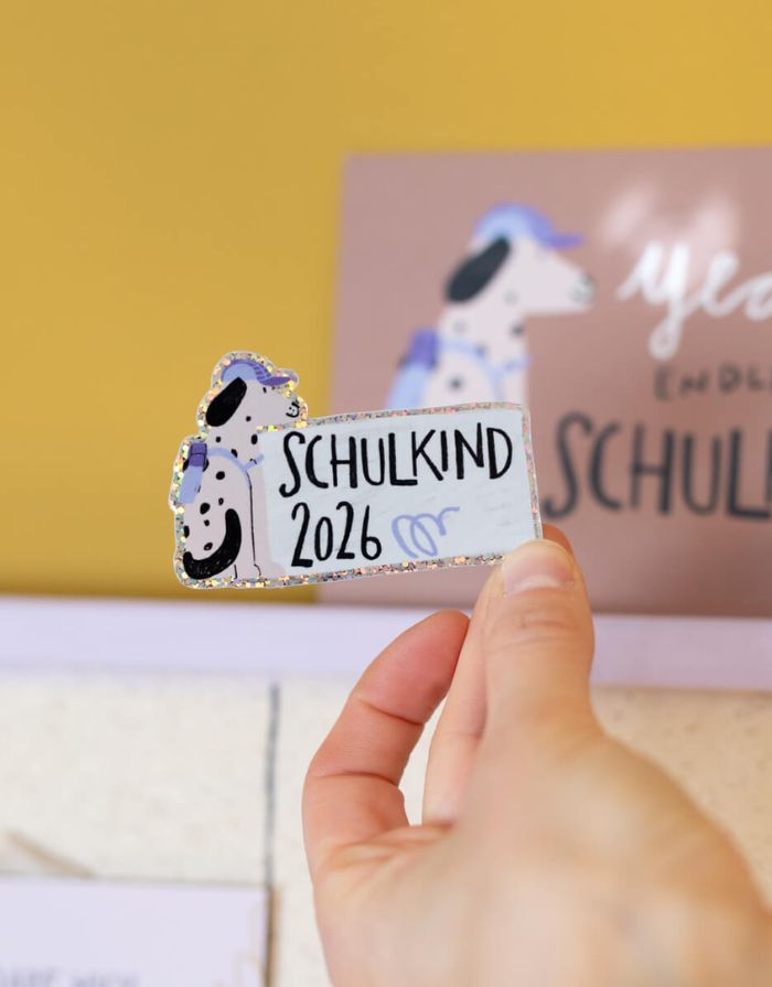 Glitzersticker von Liesels Wicht mit liebevollem Motiv und motivierender Botschaft für Kinder auf glänzendem Glitzervinyl.