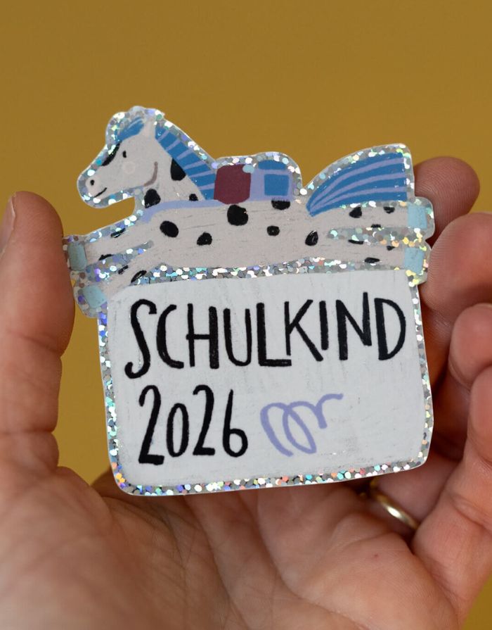 Glitzersticker von Liesels Wicht mit liebevollem Motiv und motivierender Botschaft für Kinder auf glänzendem Glitzervinyl.