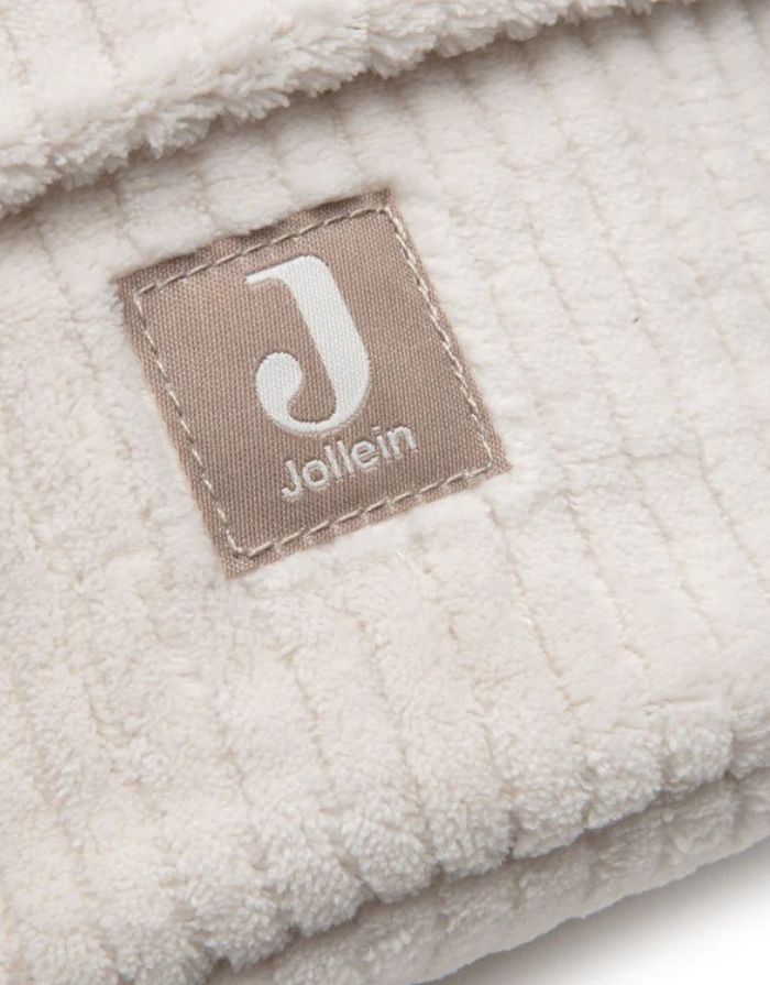 Jollein Pflegekörbchen „Cloudy Rib“ in Oatmeal – weiches Aufbewahrungskörbchen aus Rippstoff, ideal für Windeln und Pflegeartikel auf der Wickelkommode.
