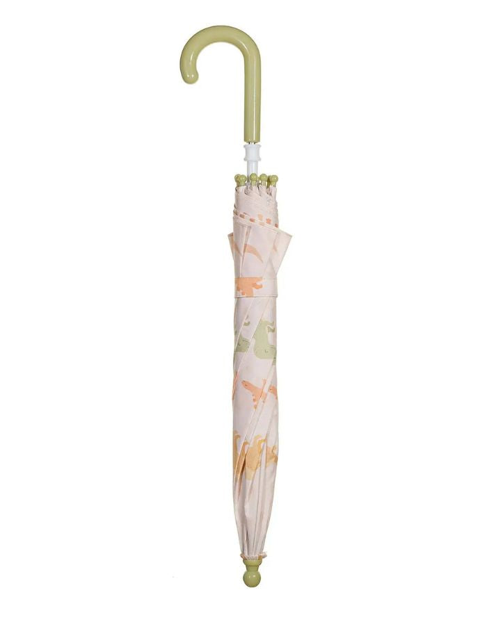 Sass & Belle Kinderregenschirm Dino Desert mit farbenfrohem Dinosaurier-Motiv.
