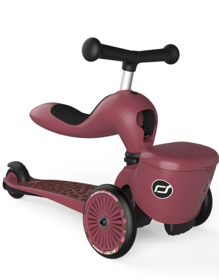 Scoot & Ride Highwaykick 1 Lifestyle Wild Cat mit Aufbewahrungsbox als 2-in-1 Kinderroller und Kickboard.