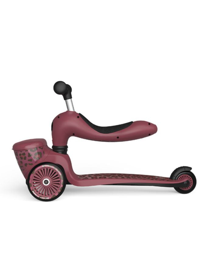 Scoot & Ride Highwaykick 1 Lifestyle Wild Cat mit Aufbewahrungsbox als 2-in-1 Kinderroller und Kickboard.