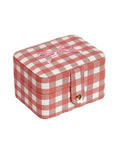 Rosa Gingham Schmuckdose von Rockahula Kids mit gestickter Schleife und Druckknopfverschluss