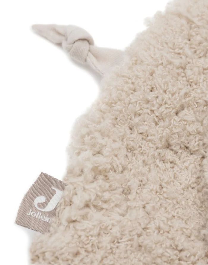Jollein Schmusetuch „Elephant Tales“ – weiches Kuscheltuch in Elefantenform, Sandfarbe, mit Schnullerschlaufe und Knoten, handwaschbar, sanft zur Babyhaut.