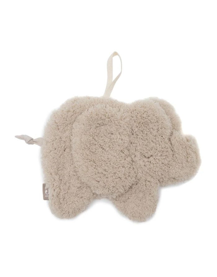Jollein Schmusetuch „Elephant Tales“ – weiches Kuscheltuch in Elefantenform, Sandfarbe, mit Schnullerschlaufe und Knoten, handwaschbar, sanft zur Babyhaut.
