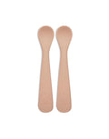 Jollein Silikonlöffel (2 Stück) in der Farbe Pale Pink – weiche, hitzebeständige Babylöffel aus Silikon, ideal zum Füttern und für erste Essversuche.