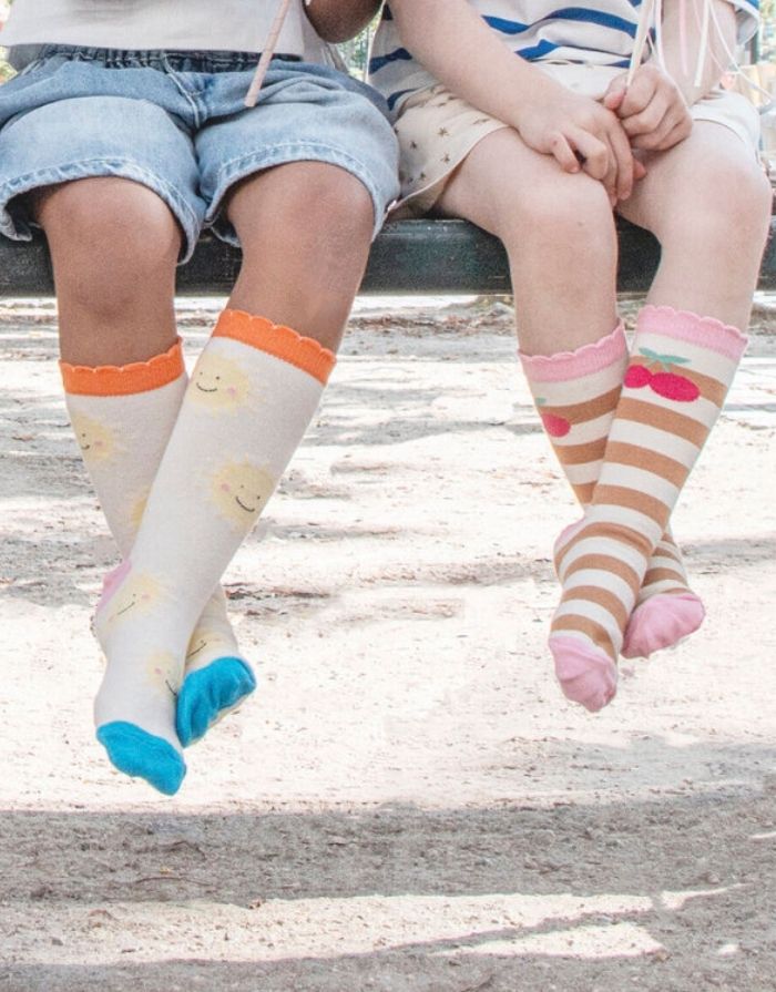 Kinder Socken 2er-Set mit Sonnen- und Regenbogenmotiv von Rockahula Kids aus Bio-Baumwolle