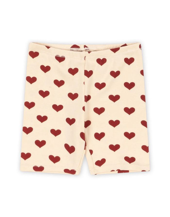 Konges Sløjd Basic Short Leggings Amour Rouge, kurze Kinder Leggings aus Bio Baumwollmix mit elastischem Bund, GOTS zertifiziert