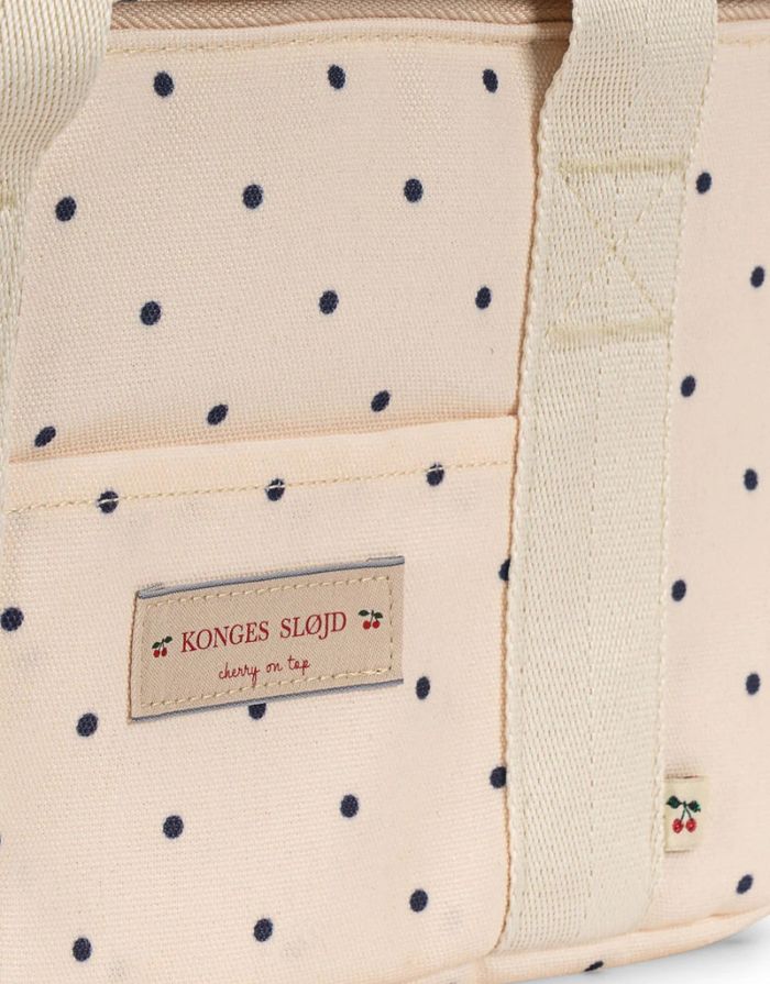 Konges Sløjd Kühltasche Carl in Navy Dots mit gepunktetem Muster und isolierendem Innenfutter