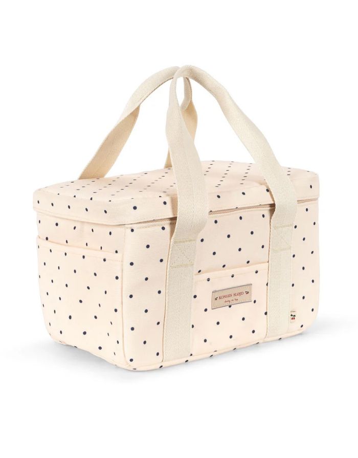 Konges Sløjd Kühltasche Carl in Navy Dots mit gepunktetem Muster und isolierendem Innenfutter