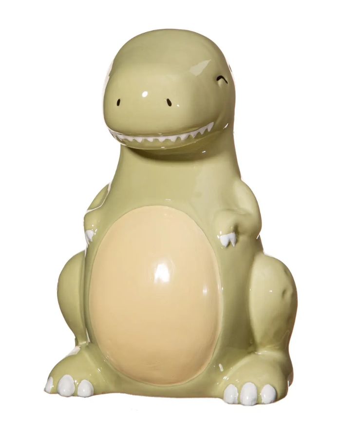  Sass & Belle Spardose Keramik T-Rex in Grün mit liebevollen Details.