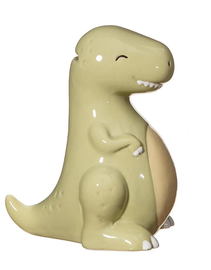  Sass & Belle Spardose Keramik T-Rex in Grün mit liebevollen Details.